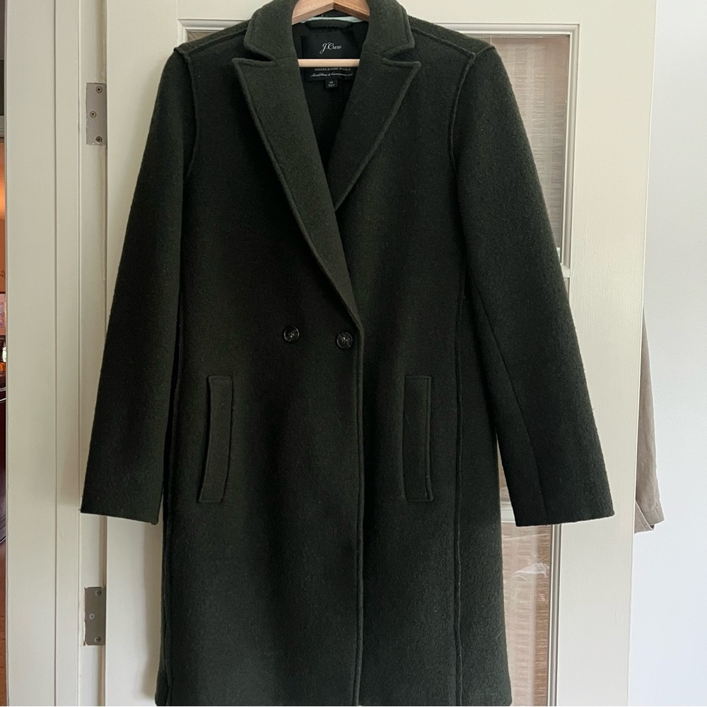 J. Crew Women's Dark Green Wool Coat
